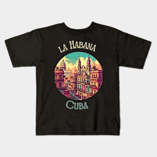 "Enchanting Havana: Tropical Dreams in Retro Style" - Retro Travel Cool Kids T-Shirt